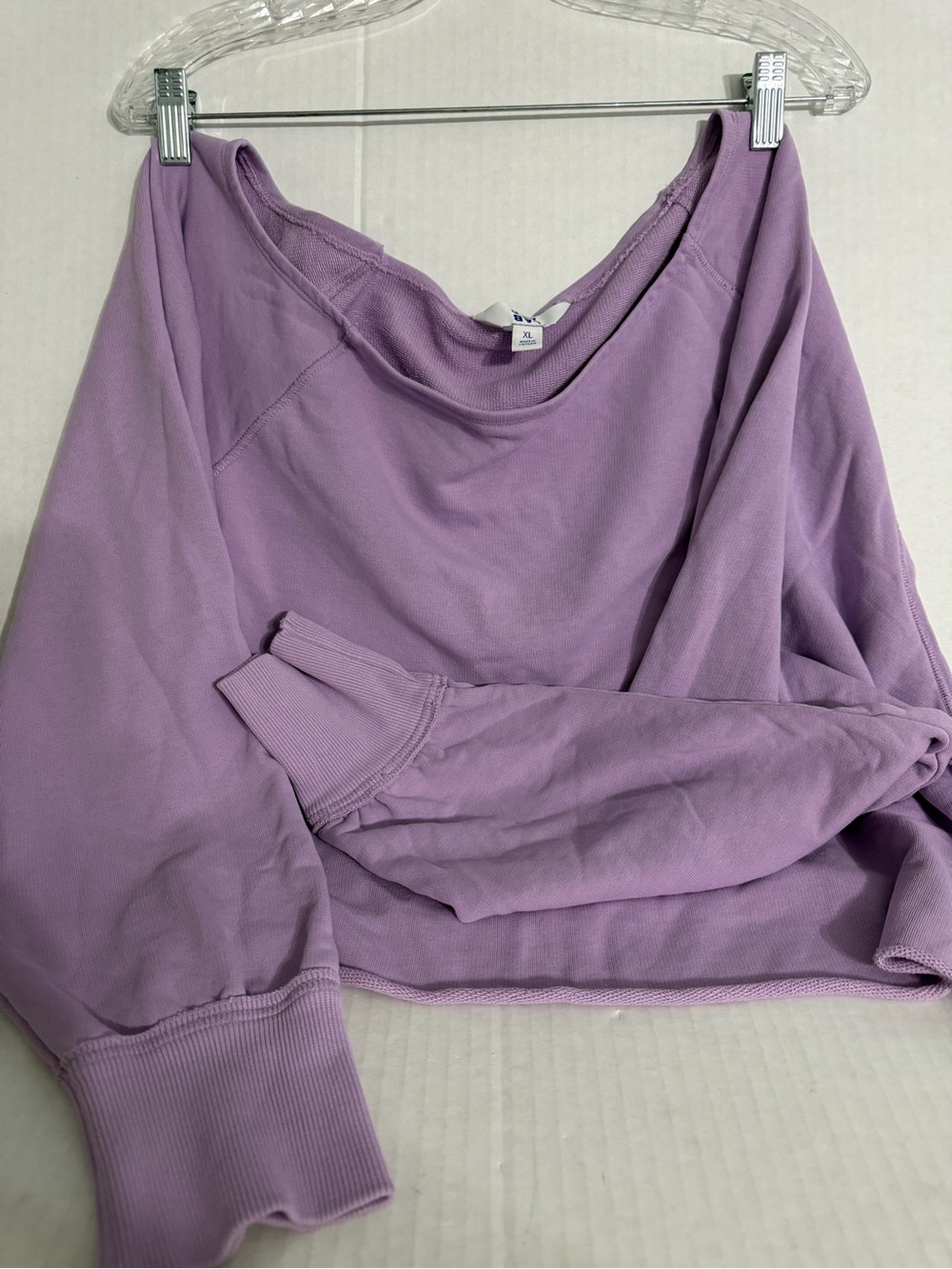 JoyLab Lavender Off-Shoulder Pullover Sweatshirt